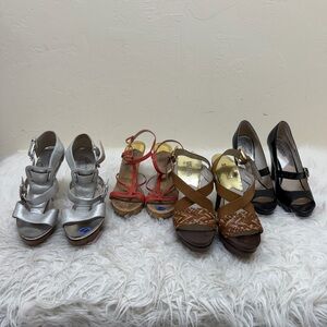 Elegant Silver Women's Sandals multiple pair